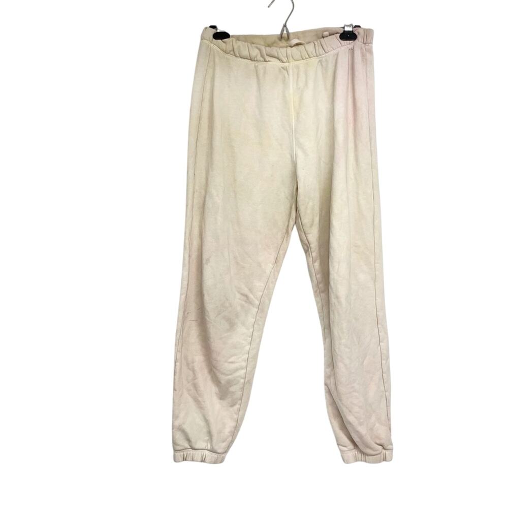Reformation Pale Yellow Pink Tie Dye Pull On Sweatpants Womens XS Cozy Damaged